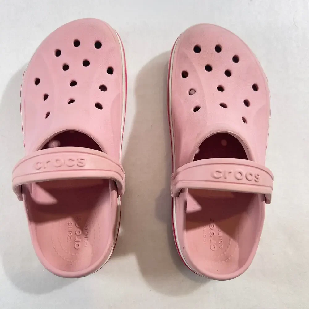 Crocs Bayaband Girl's Big Kids Size J3 (See Notes) Light Pink Large Side Logos